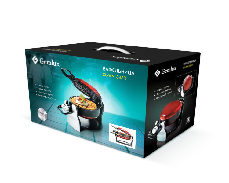 Вафельница для толстых вафель GEMLUX GL-WM-888R