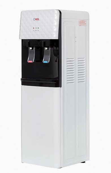 Кулер для воды LD-AEL-88C White/Black Цвет белый с черной вставкой на лицевой панели. Шкафчик на 9 литров. Краны "нажим чашкой" черного цвета.