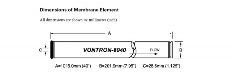 Мембрана RO Vontron 8" XLP11-8040