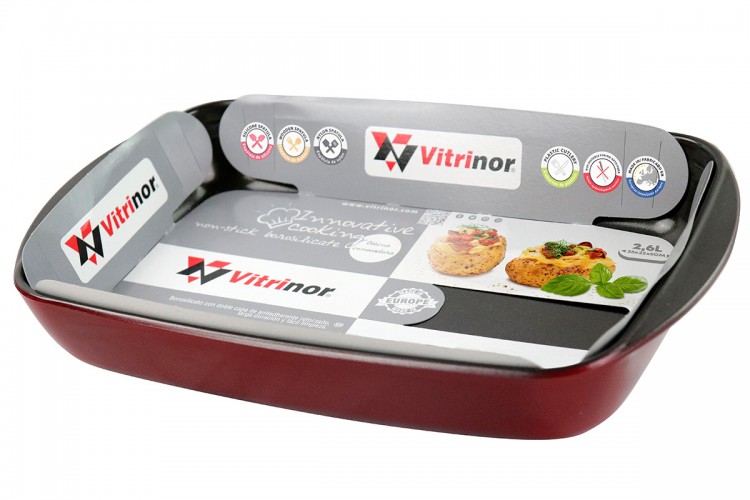 Форма для выпечки Vitrinor прямоугольная красная 31*21*5