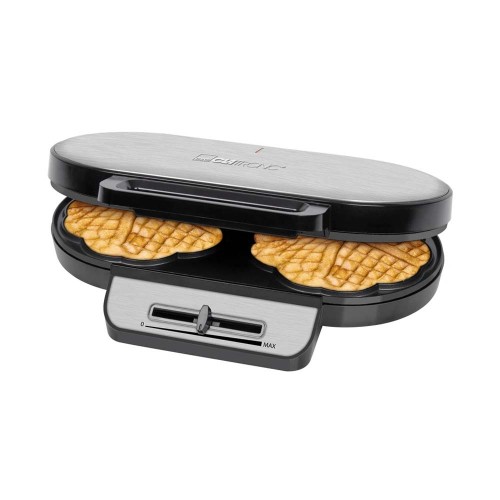 Вафельница Clatronic WA 3745 schwarz-inox тонкие вафли, бельгийские, 2 штуки, мощность 1200