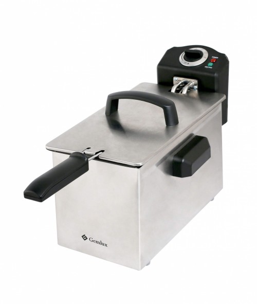 Фритюрница GEMLUX GL-DF4M1 электрическая, настольная, 1 съемный котел емкостью 4 л из нерж.стали с крышкой, 1 фритюрная корзина 