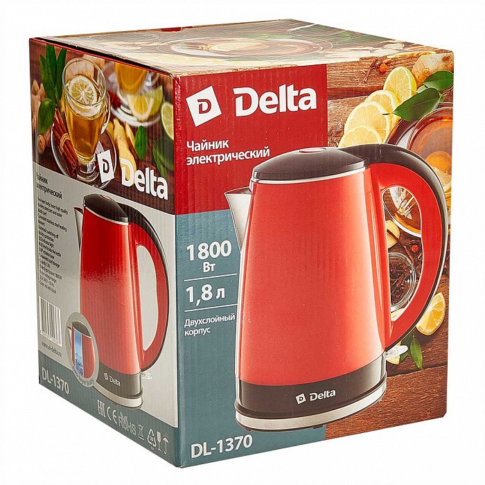 Чайник электрический DELTA DL-1370 красный