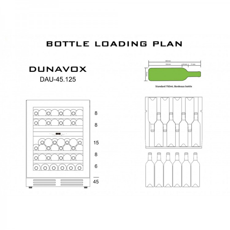 Встраиваемый винный шкаф Dunavox DAU-45.125DOP.TO