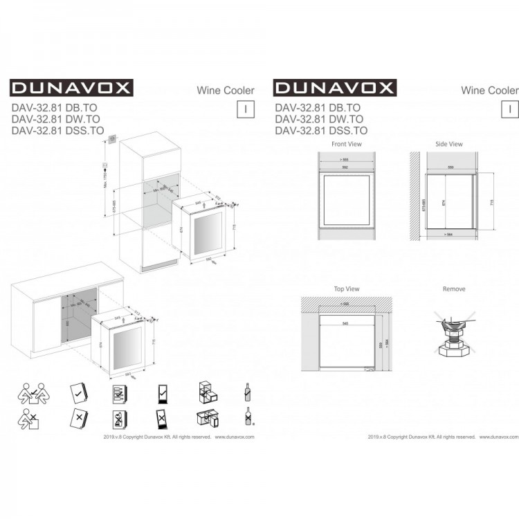 Встраиваемый винный шкаф Dunavox DAV-32.81DOP.TO