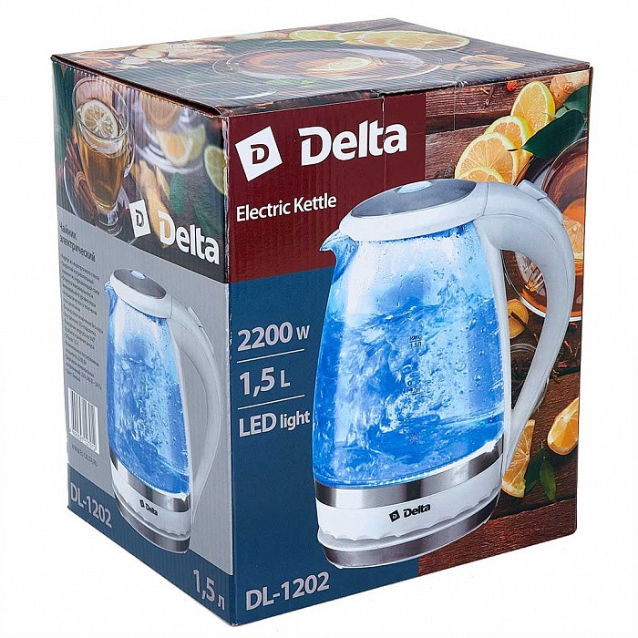 Чайник электрический DELTA DL-1202 белый