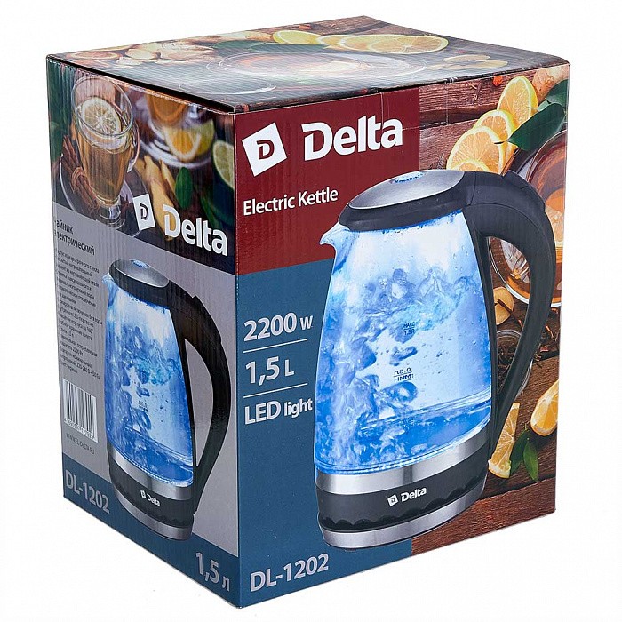 Чайник электрический DELTA DL-1202 черный