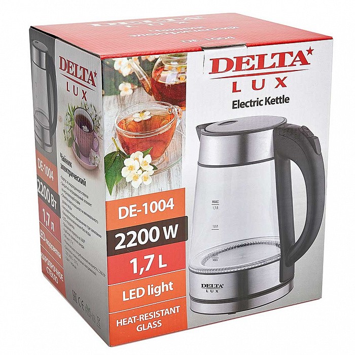 Чайник электрический DELTA LUX DE-1004 черный