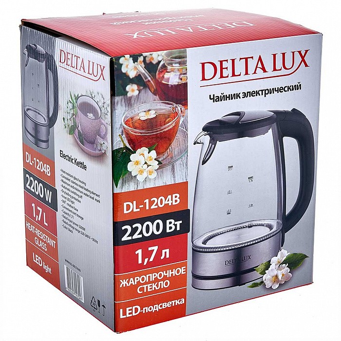 Чайник электрический DELTA LUX DL-1204B черный