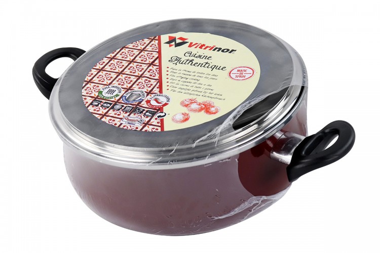 Кастрюля низкая с крышкой Vitrinor Authentique Burgundy 26