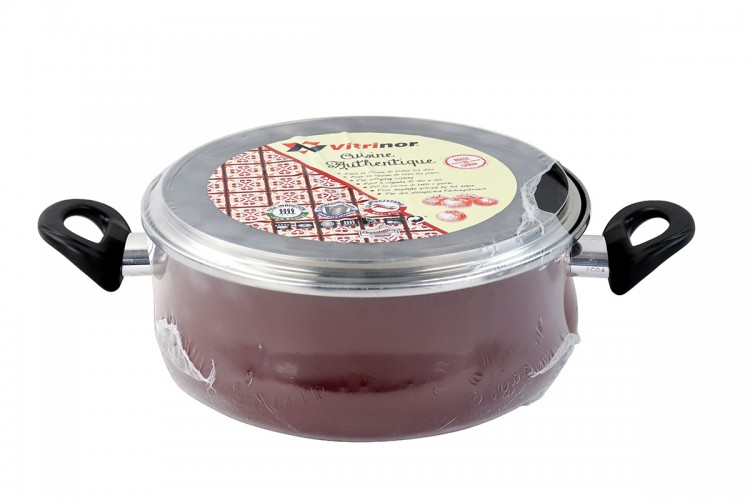 Кастрюля низкая с крышкой Vitrinor Authentique Burgundy 26