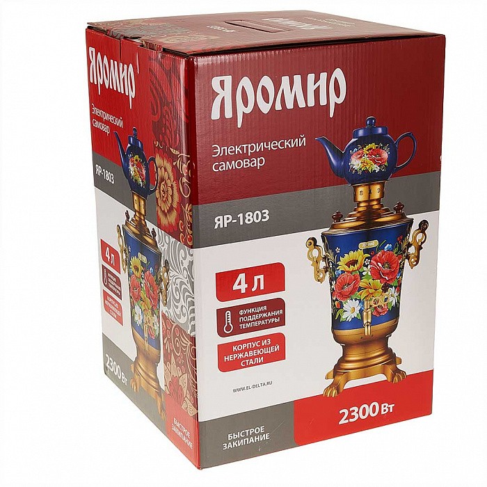 Самовар электрический  ЯРОМИР ЯР-1803 "Маки"