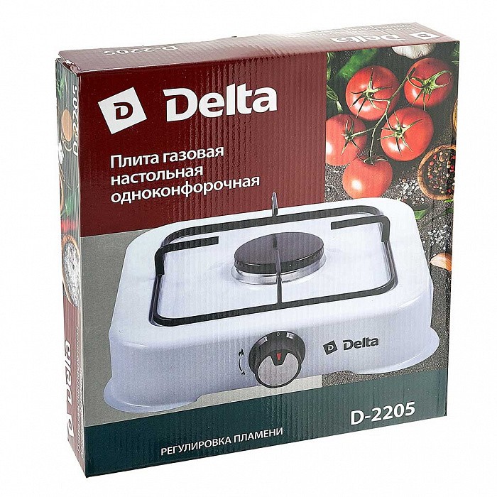Газовая плита 1-конфорочная DELTA D-2205 белая