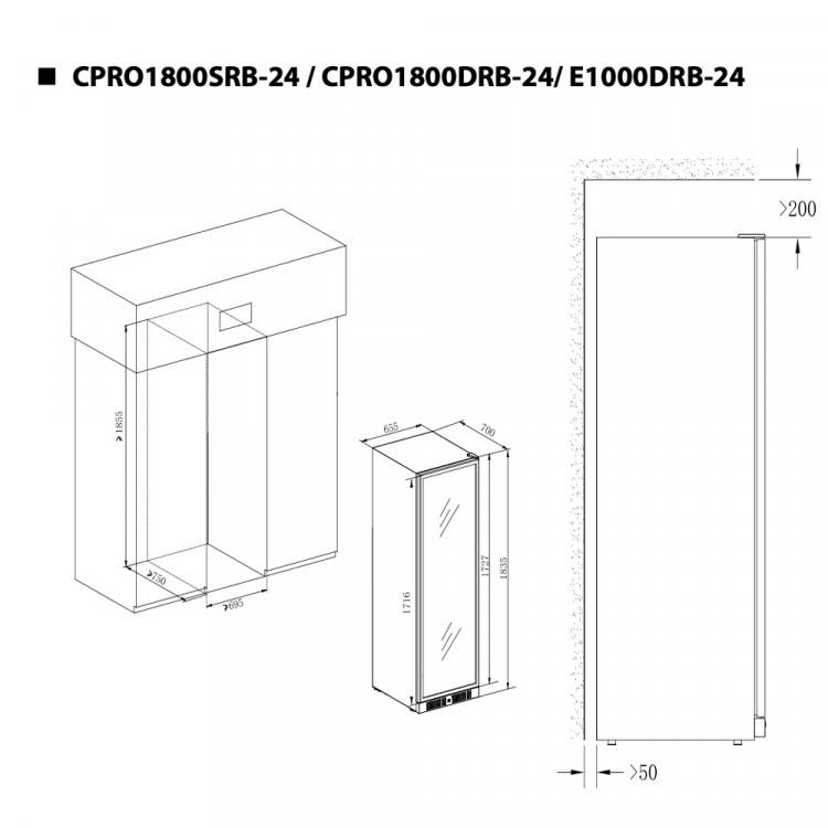 Холодильник винный Temptech E1000DRB-24