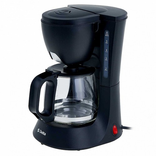 Кофеварка DELTA DL-8153 черная Вместимость 6 чашек (0,6л)/Мощность 600 Вт