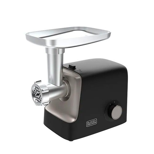 Мясорубка Black+Decker BXMMA2200E 2 уровня скорости/Режим реверса/Насадка для приготовления томатного соуса/В комплекте 3 решётки/Мощность 2200 Вт