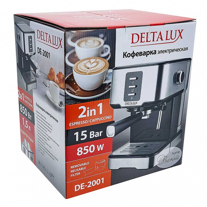 Кофеварка DELTA LUX DE-2001 черная
