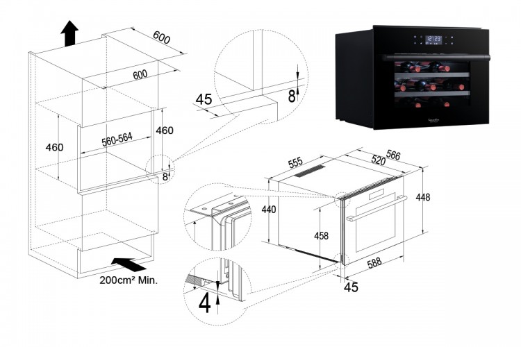 Холодильник винный Temptech SOMZ45SB
