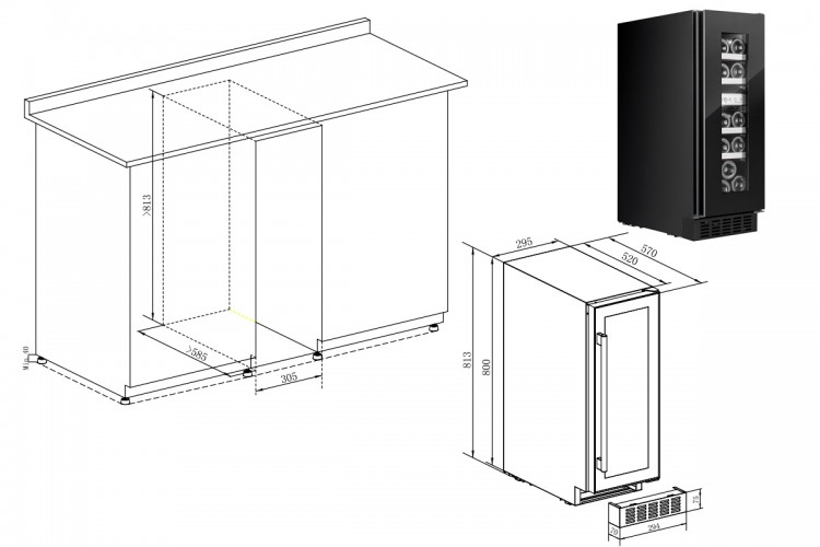 Холодильник винный Temptech STX30DRB