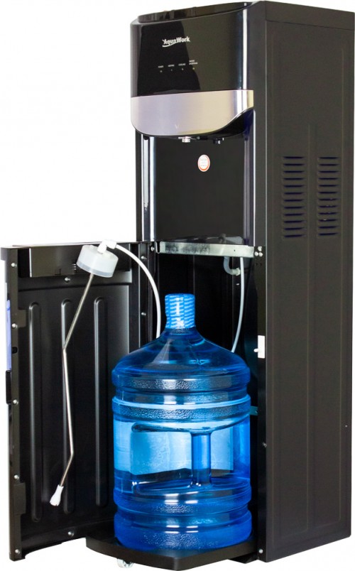 Кулер для воды Aqua Work DR71-T черный Недорогой кулер с электронным охлаждением и нижней загрузкой бутыли черного цвета