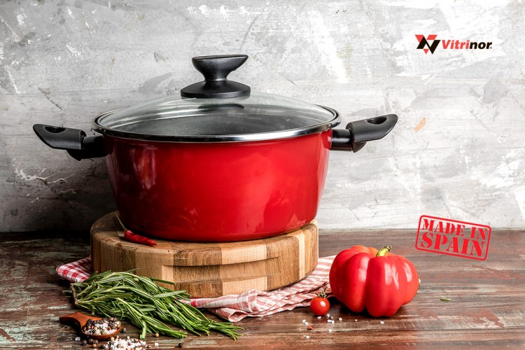 Кастрюля низкая с крышкой Vitrinor V Poivre Rouge 24