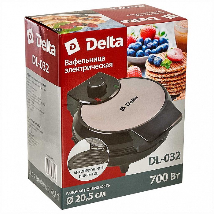 Вафельница DELTA DL-032 черная