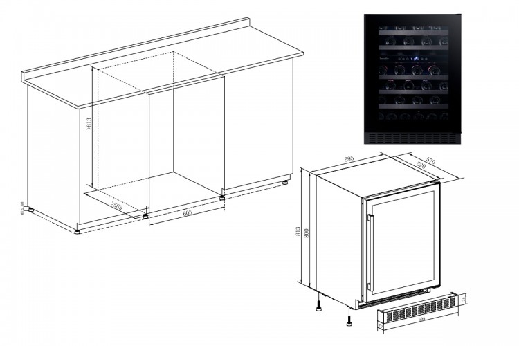 Холодильник винный Temptech SOMX60DRB
