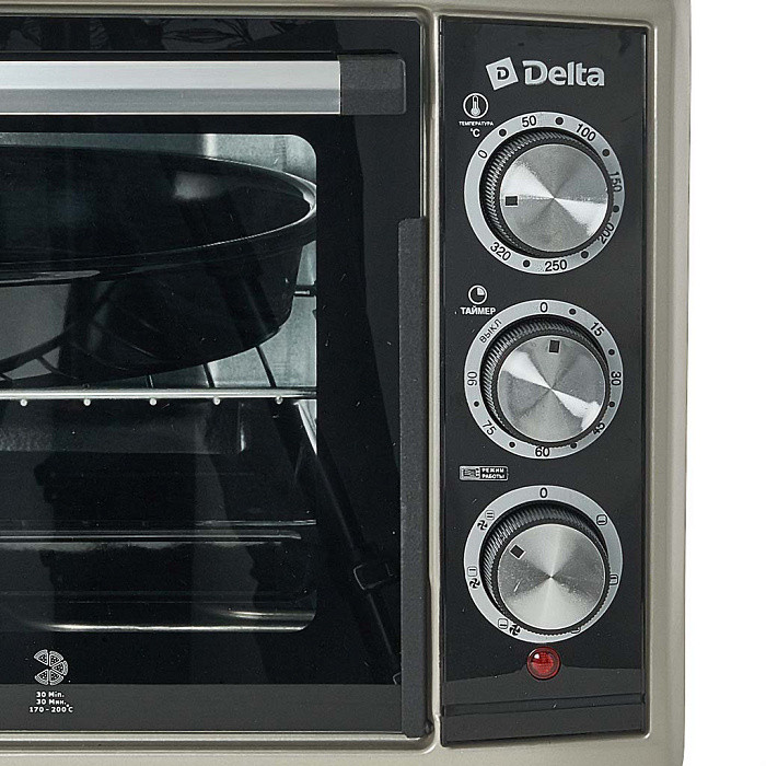 Духовка DELTA D-533 серая 55 литра 1500 Вт