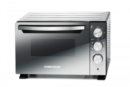 Мини печь Rommelsbacher BGS 1400 Мини-печь объёмом 22 литра/Подходят формы/Диаметром до 250 мм/Передняя часть печи с эффектом зеркала/Таймер на 60 минут/Антипригарное покрытие камеры/Три уровня для противней/