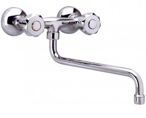 Смеситель RUBINETTERIE DEL FRIULI Mixer tap E  настенный, 1/2" M, с поворотным гусаком длиной 250 мм, хромир.латунь